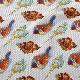 Hand Drawn Beach Shells Birdseye Piqué