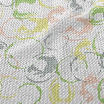 Hand Drawn Colorful Watermark Birdseye Piqué