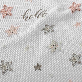 Smiley Sequin Stars Birdseye Piqué