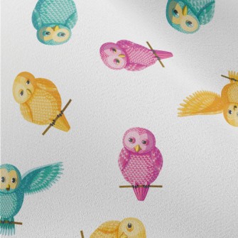Colorful Cartoon Owl Chiffon