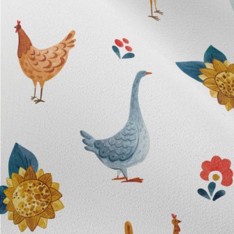 Watercolor Hand Drawn Goose An Chiffon