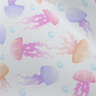 Hand Drawn Colorful Jellyfish Chiffon