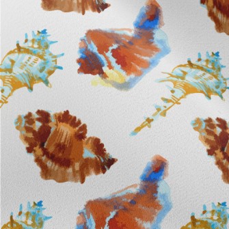 Hand Drawn Beach Shells Chiffon