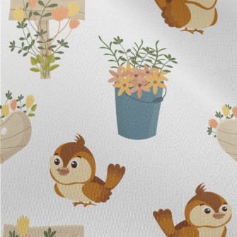 Spring Garden Sparrow Chiffon