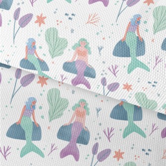 Hand Drawn Underwater Mermaid Waterproof Oxford