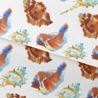 Hand Drawn Beach Shells Waterproof Oxford