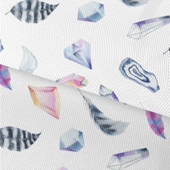 Watercolor Crystals And Feathe Waterproof Oxford