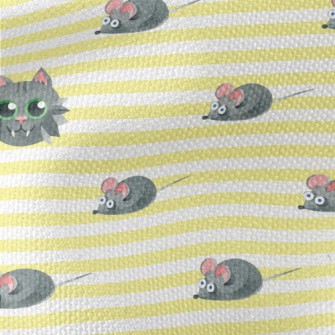 Watercolor Cat And Mouse Waterproof Canvas