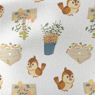 Spring Garden Sparrow Waterproof Canvas