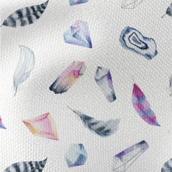 Watercolor Crystals And Feathe Waterproof Canvas