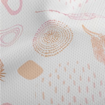 Hand Drawn Bohemian Decoration Athletic Mesh Flat Back