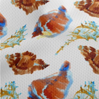 Hand Drawn Beach Shells Athletic Mesh Flat Back