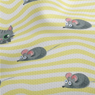Watercolor Cat And Mouse Athletic Mesh Flat Back