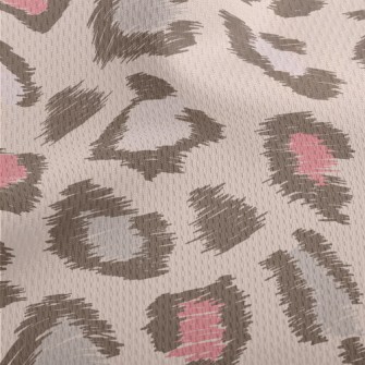 Hand Drawn Pink Leopard Print Athletic Mesh Flat Back
