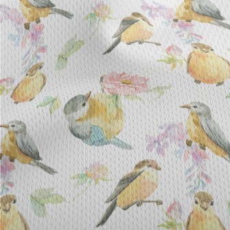 Watercolor Bird And Flowers Athletic Mesh Flat Back