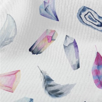 Watercolor Crystals And Feathe Terry