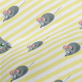 Watercolor Cat And Mouse Performance Linen