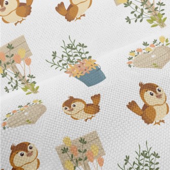 Spring Garden Sparrow Performance Linen