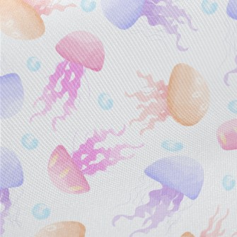 Hand Drawn Colorful Jellyfish Twill