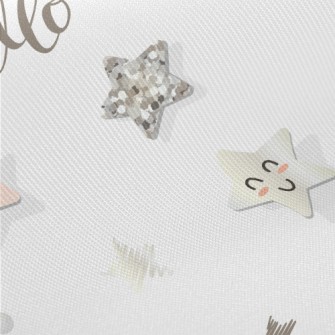 Smiley Sequin Stars Twill
