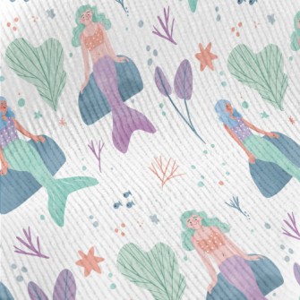 Hand Drawn Underwater Mermaid Standard Corduroy