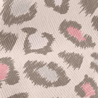 Hand Drawn Pink Leopard Print Standard Corduroy