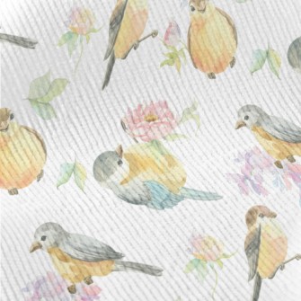Watercolor Bird And Flowers Standard Corduroy