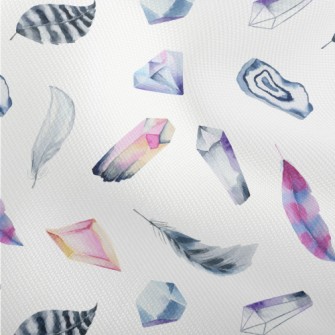 Watercolor Crystals And Feathe Dobby
