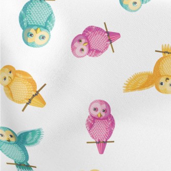 Colorful Cartoon Owl Stretch Ponte