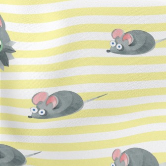 Watercolor Cat And Mouse Stretch Ponte