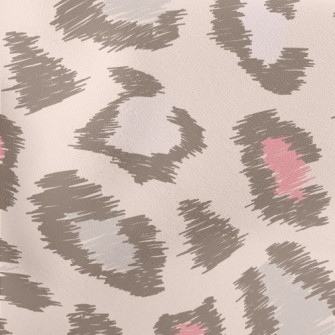 Hand Drawn Pink Leopard Print Stretch Ponte