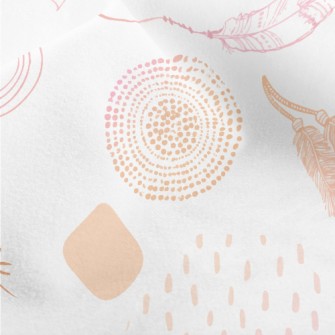 Hand Drawn Bohemian Decoration Micro Fleece