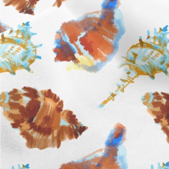 Hand Drawn Beach Shells Micro Fleece