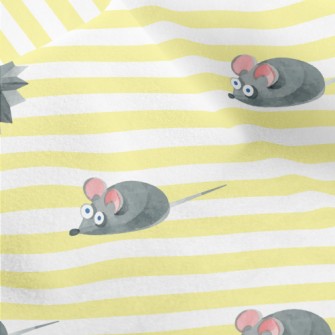 Watercolor Cat And Mouse Micro Fleece