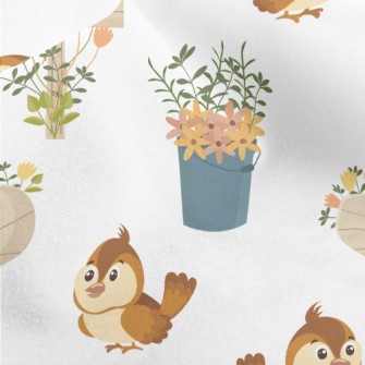 Spring Garden Sparrow Micro Fleece