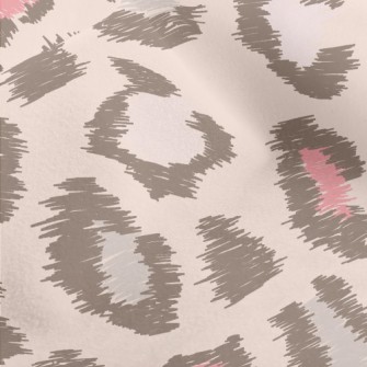 Hand Drawn Pink Leopard Print Micro Fleece