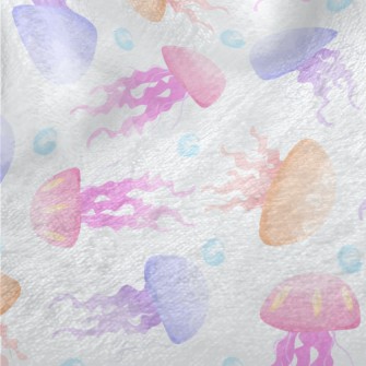 Hand Drawn Colorful Jellyfish Minky