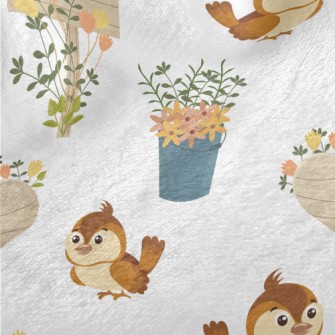 Spring Garden Sparrow Minky