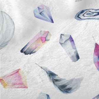 Watercolor Crystals And Feathe Minky
