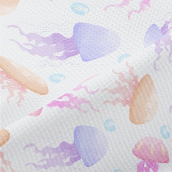 Hand Drawn Colorful Jellyfish Piqué