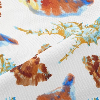 Hand Drawn Beach Shells Piqué