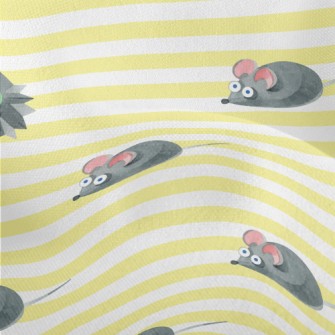 Watercolor Cat And Mouse Lightweight Performance Linen