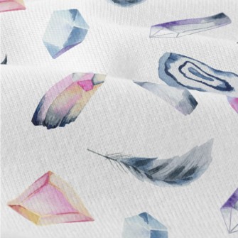 Watercolor Crystals And Feathe Modern Jersey