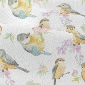 Watercolor Bird And Flowers Modern Jersey