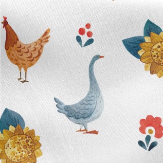 Watercolor Hand Drawn Goose An Jersey Backed Fleece