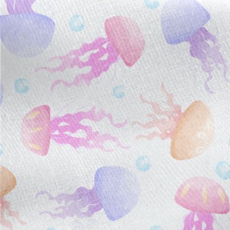 Hand Drawn Colorful Jellyfish Jersey Backed Fleece