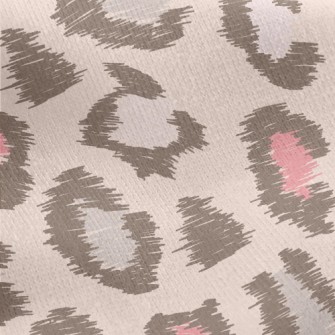 Hand Drawn Pink Leopard Print Jersey Backed Fleece