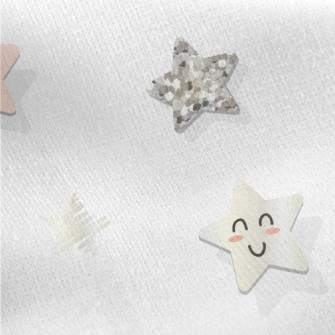 Smiley Sequin Stars Jersey Backed Fleece