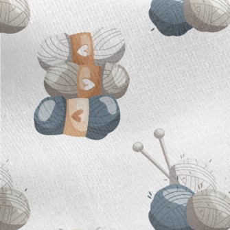 Cartoon Ball Of Yarn Jersey Backed Fleece