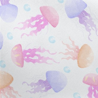 Hand Drawn Colorful Jellyfish Pongee
